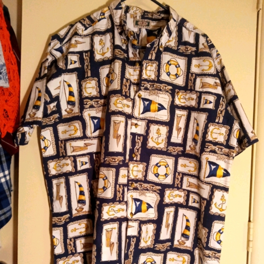 Men's Button up front Dress Shirt, XL